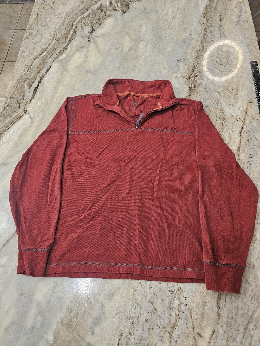 Timberland Men’s Quarter Zip Pullover Red 2XL 100% Cotton
